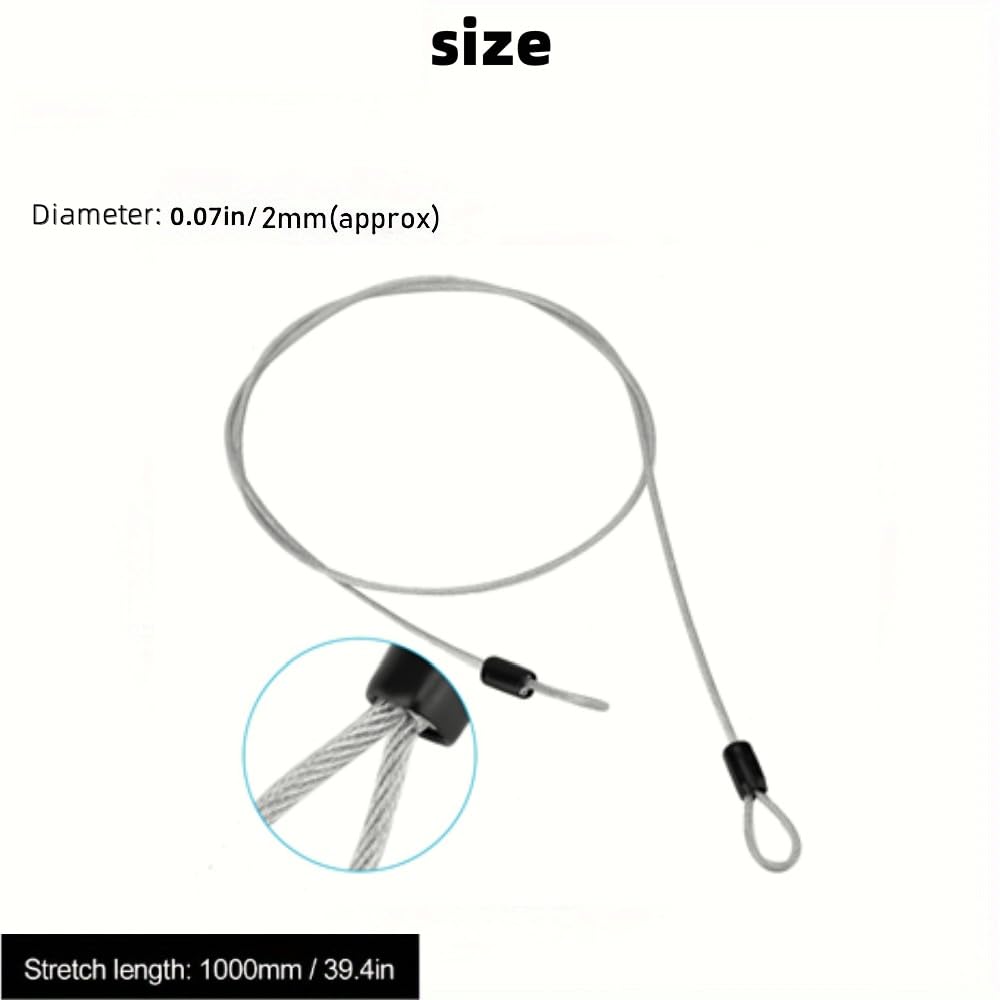 Bicycle Security Cable Lock, Double Loop Stainless Steel Wire, External