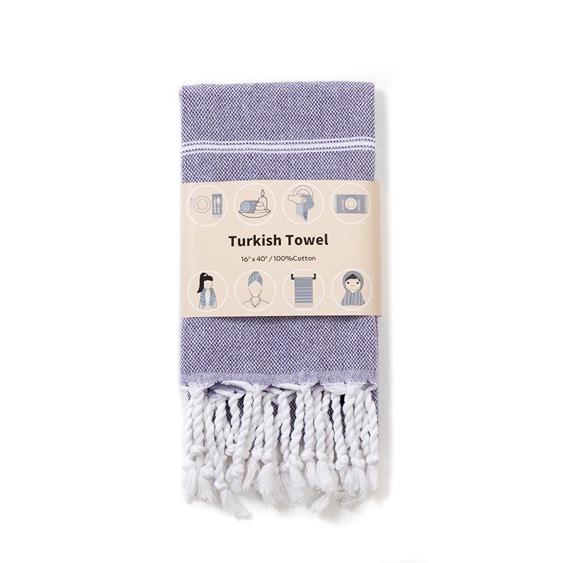 European Style Cotton Kitchen Towel Set: Quick-drying, Striped Tea Towels, Rectangular Tablecloth with Tassels.