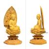 TheChanger Buddha Statue, Wood Carving, Shaka Nyorai Figurine, TheChanger Buddhist Altar Statue, Prayer, Protection from Evil, Boxwood, Flying Celesti