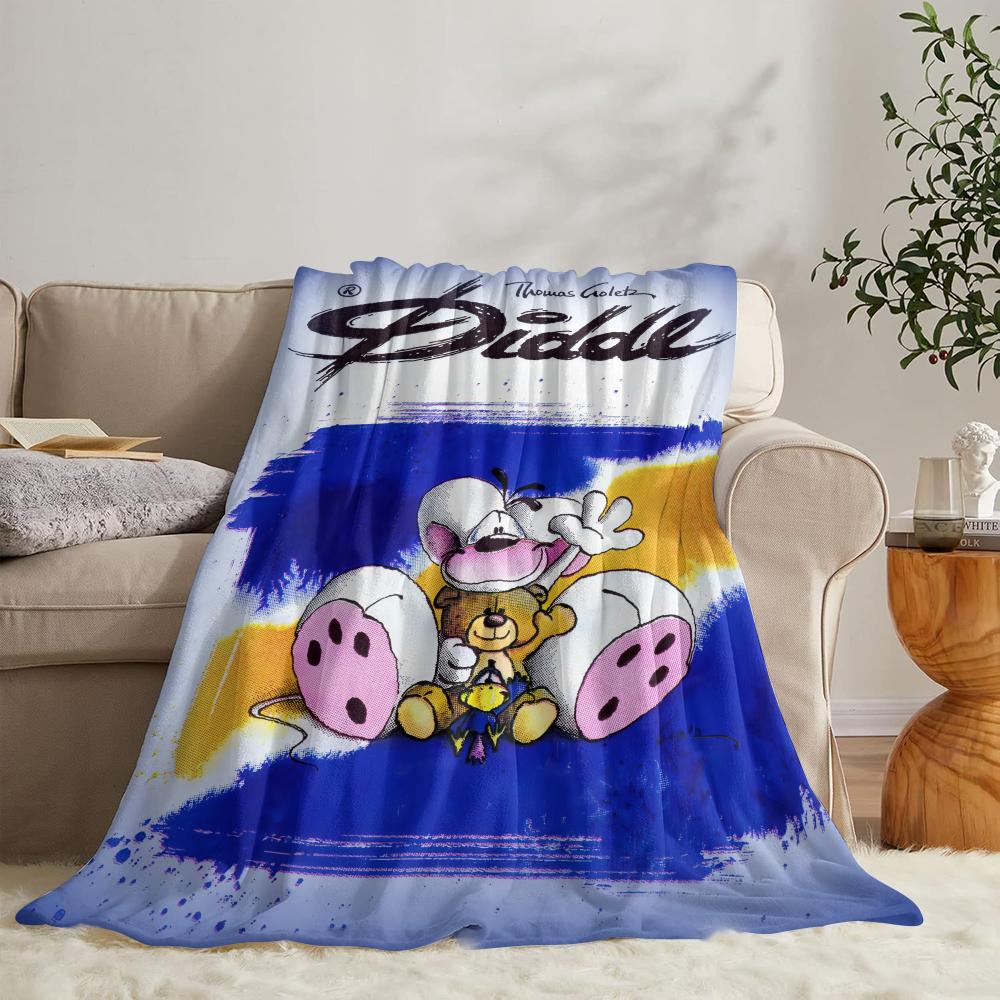 Süßer D-diddl Überwurf Weicher Flanell Überwurf Sommerdecke Leichte Gemütliche Nickerchen Decke für Sofa Bett Reisen