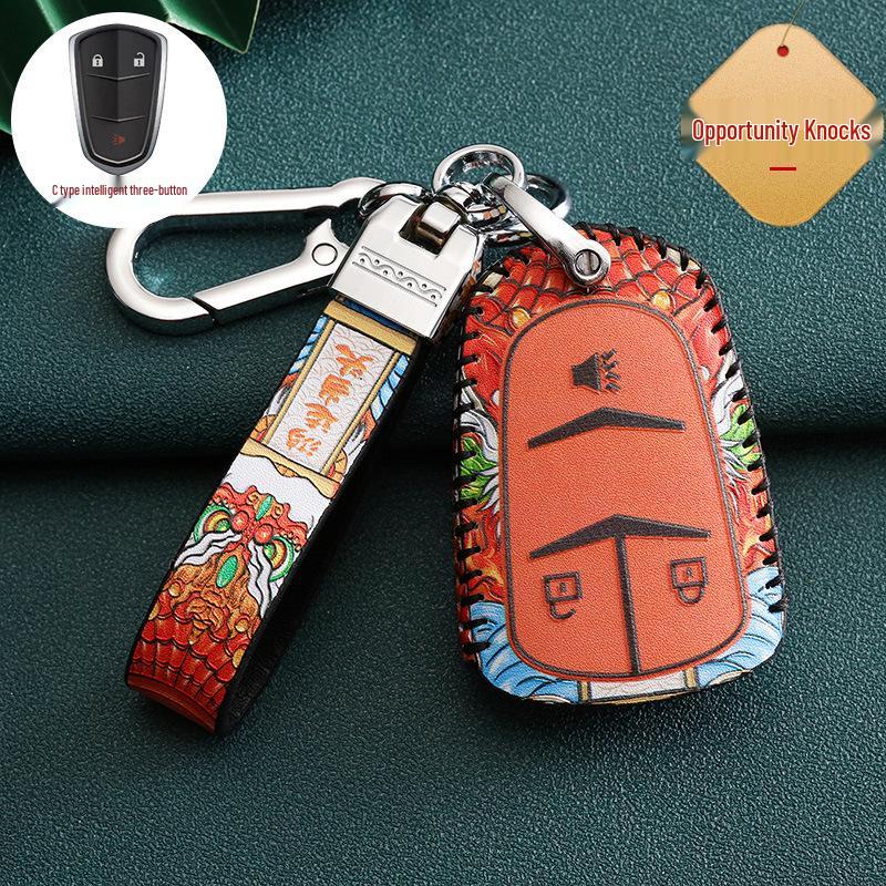 Cadillac Car Key Case for ATSL, XTS, XT5, XT4, CT6, XT6 - Stylish National Tide Design
