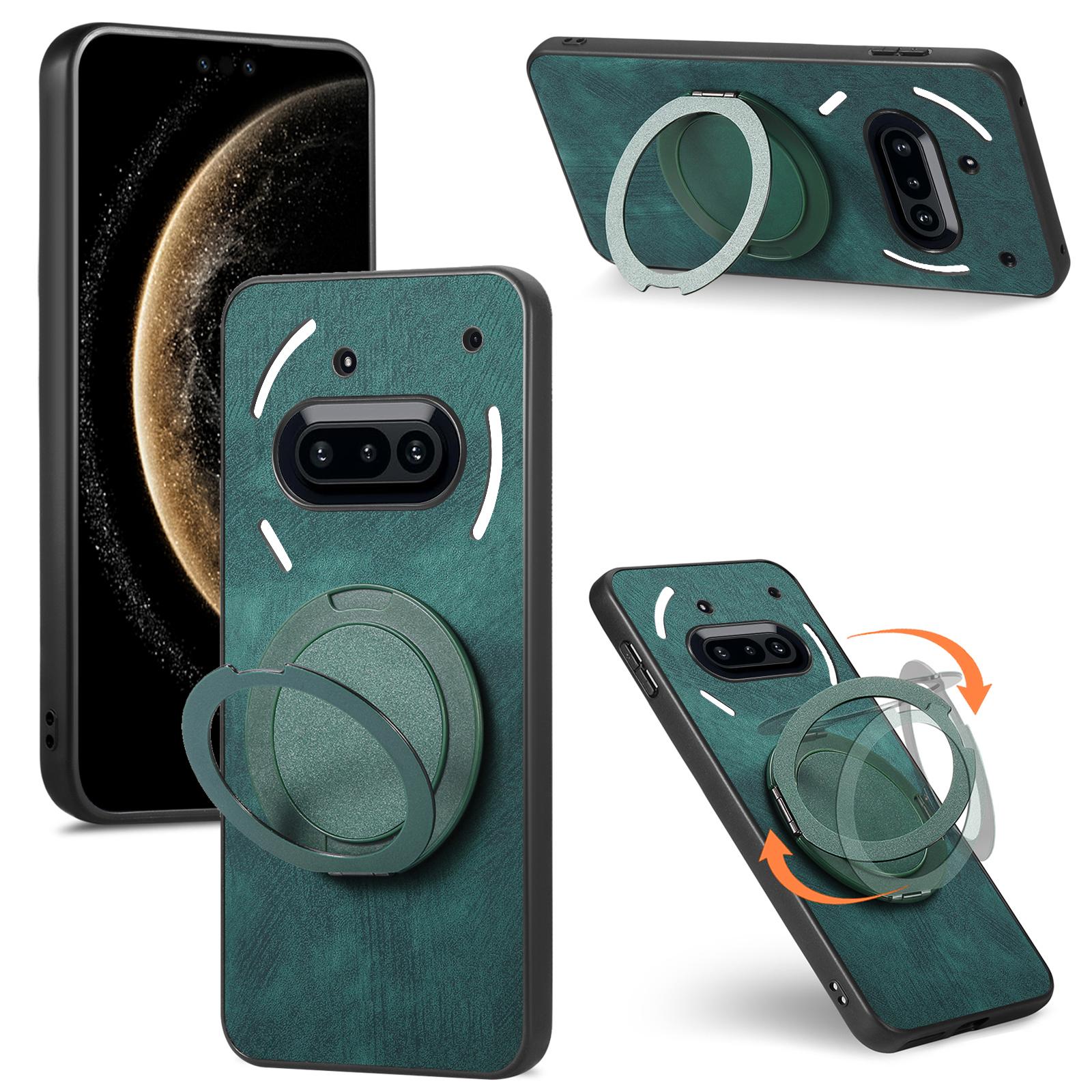 

Ни за что Телефон (3a) Чехол для телефона с вращающейся подставкой, для снятия стресса, ретро кожаная задняя крышка Green