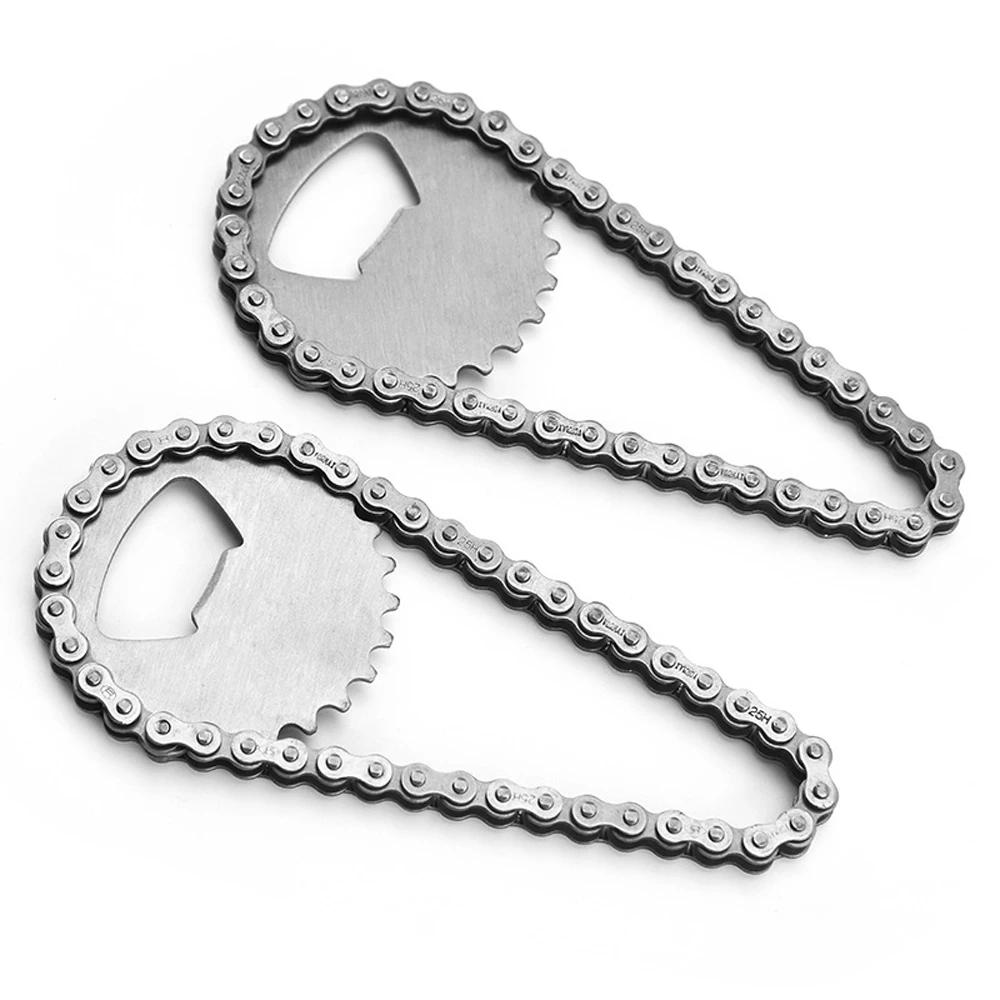 Bicycle Chain Design Stainless Steel Bottle Opener - Kitchen Bar Can & Beer Cap Lifter, Essential Household Party Dining Tools