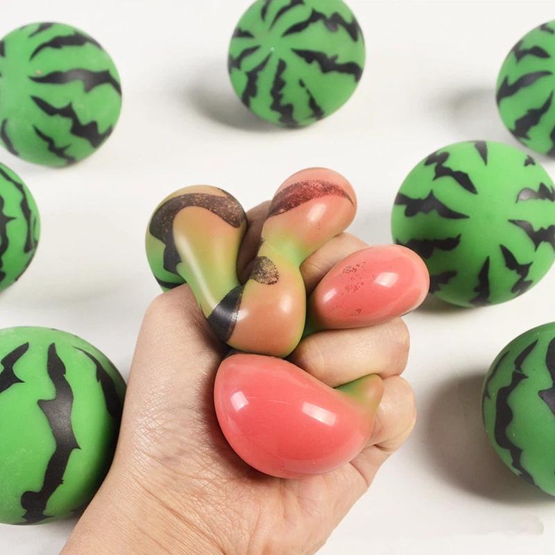 Fruit Shaped Watermelon Squishy Squeeze Toy Soft Elastic Decompression Fidget Toy for Kids Party Favors Birthday Gift