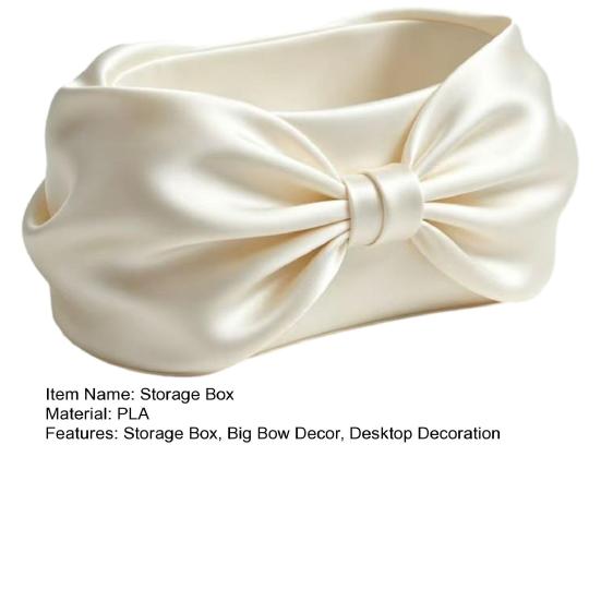 Xiaobudian 3D Print Storage Box, Bow Shape Multifunctional Organizer, Decorative Desktop Bowl, for Jewelry And Beauty Accessories