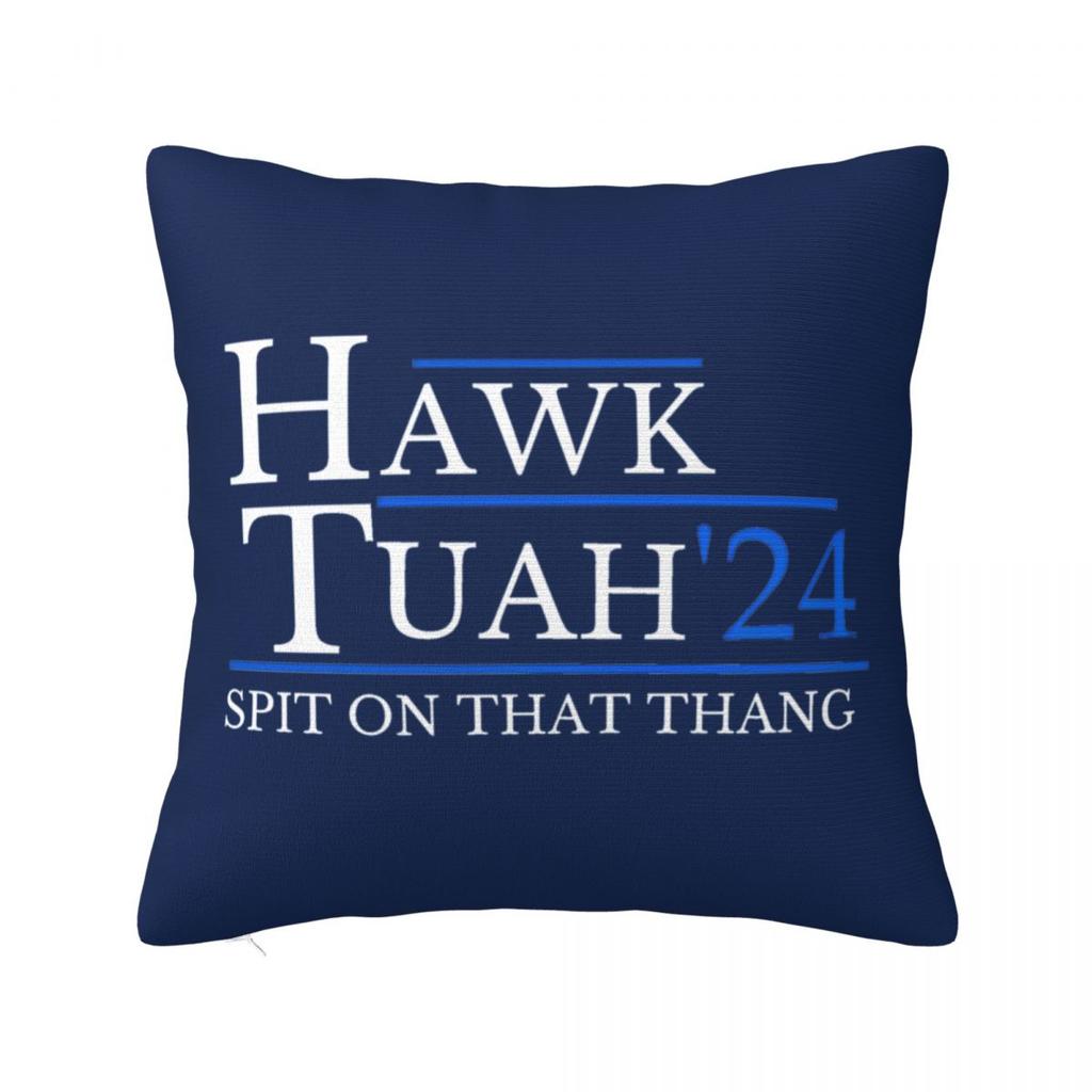 Hawk Tuah Spuug Op Dat Ding 2024 Kussensloop Grappige Meme Kussenhoezen Mode Rits Decor Kussenhoes voor Huis 45x45cm
