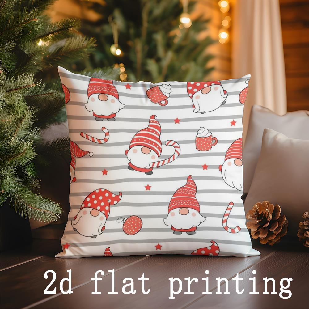 Home Decor Santa Claus Pattern Christmas Cushion Suitable For Sofa Bedroom Car Pillow Cover Cushion Rectangular Back Cushion