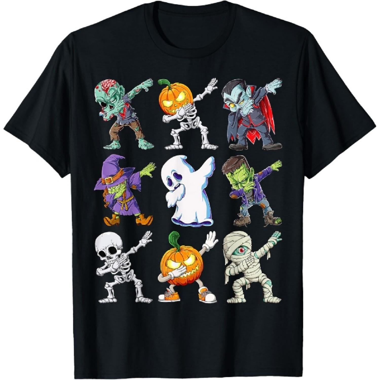 

Dabbing Halloween Boys Skeleton Zombie Scary Pumpkin Mummy T-Shirt22 XXXXXL чёрный