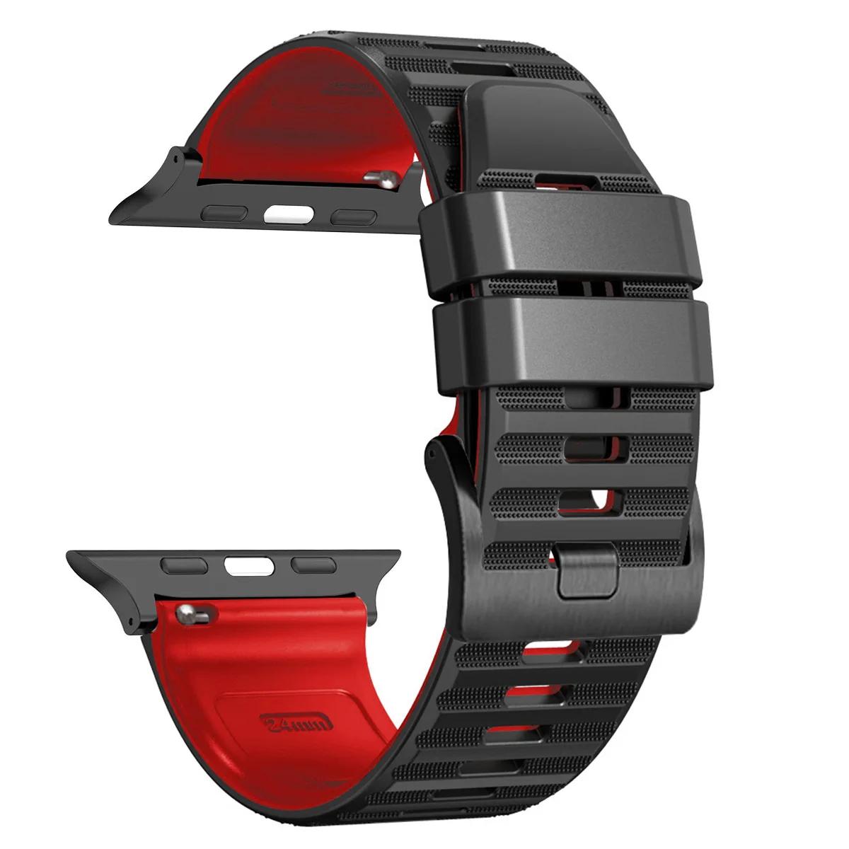 

Силиконовый Ремешок Для Apple Watch Браслет 45мм 46мм 49мм для IWatch Серии 11 10 9 8 7 6 5 Se 4 3 Ultra 3 2 49мм Аксессуары 44 45 46 49MM