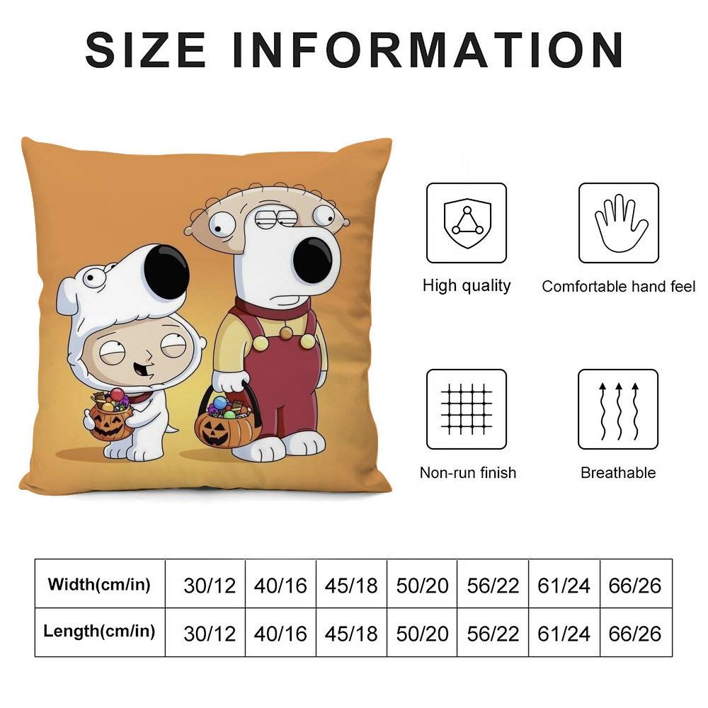 Cartoon F-Family G-Guy Pillow Case Sofa Living Room Bedroom Double-sided Printing Square Cushion Nap Time Pillow Case