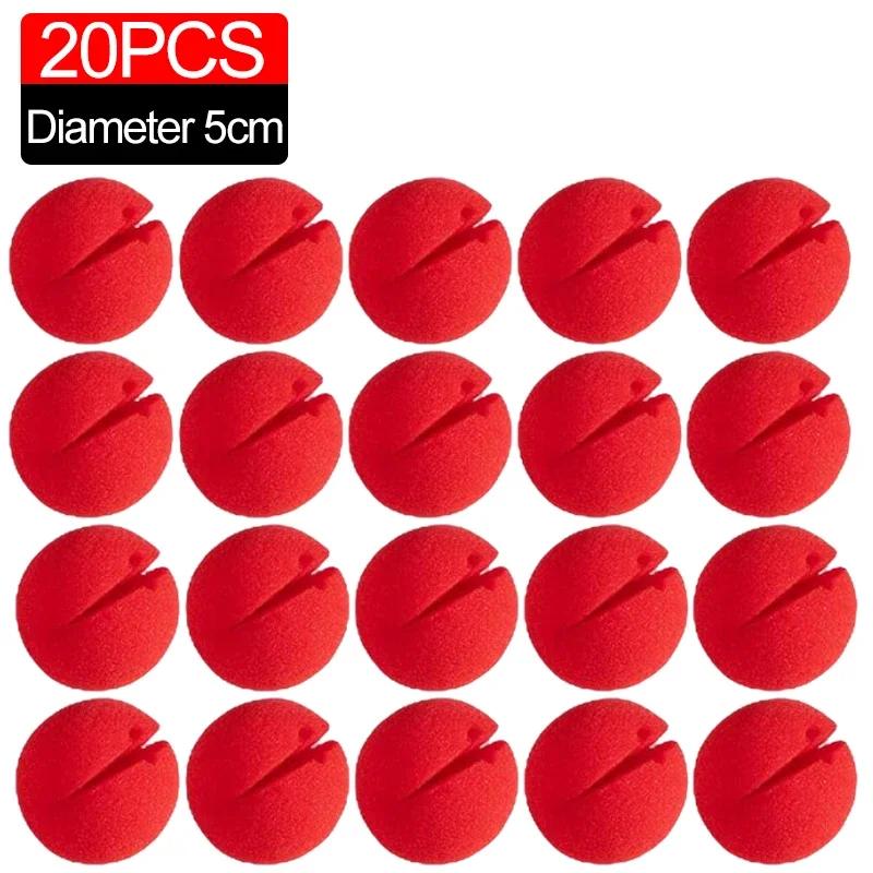 2005Pcs Red Ball Foam Clown Nose Halloween Party Cosplay Costume Circus Props Festival Make Up Clown Nose Performance Decor