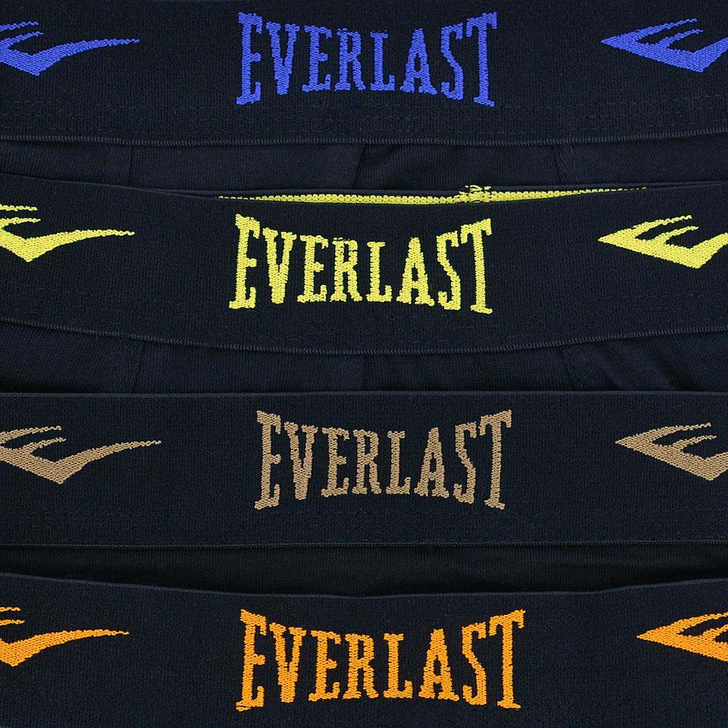 EVERLAST Erkek Boxer Şort 4 Adet Pamuklu Külot Siyah Renk Logo