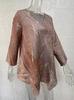 2024 Women's Plus Size Casual V-Neck Long Sleeve Printed Top