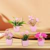 5 Pezzi Fiori Simulati Rosa Bouquet di Fiori Vasi Vasi Piante Artificiali Vasi Piantati da Interno per Ufficio