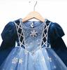 Girls' Elsa Princess Long-Sleeve Cosplay Costume Dress for Spring, Autumn, and Winter - Perfect for Halloween, Birthdays, and Evenings.