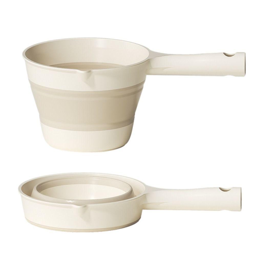 Creative Folding Water Scoop Suspensible Portable Collapsible Bath Scoop Ergonomic Grip Long Handle Kitchen Water Ladle Travel