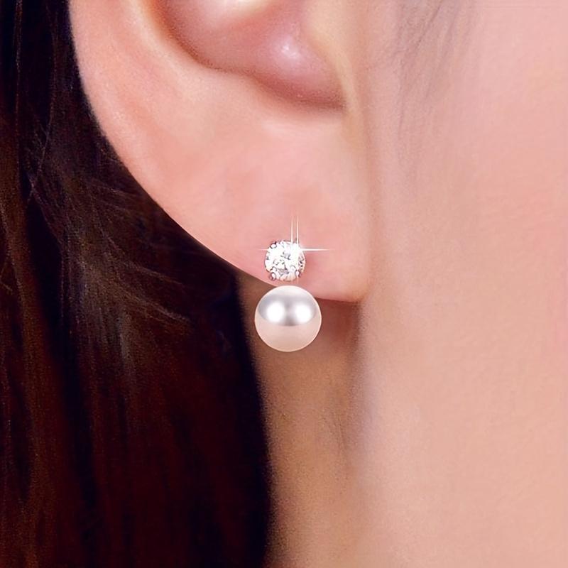 European and American fashionable women's pearl simple personality elegant creative temperament versatile niche dinner earrings
