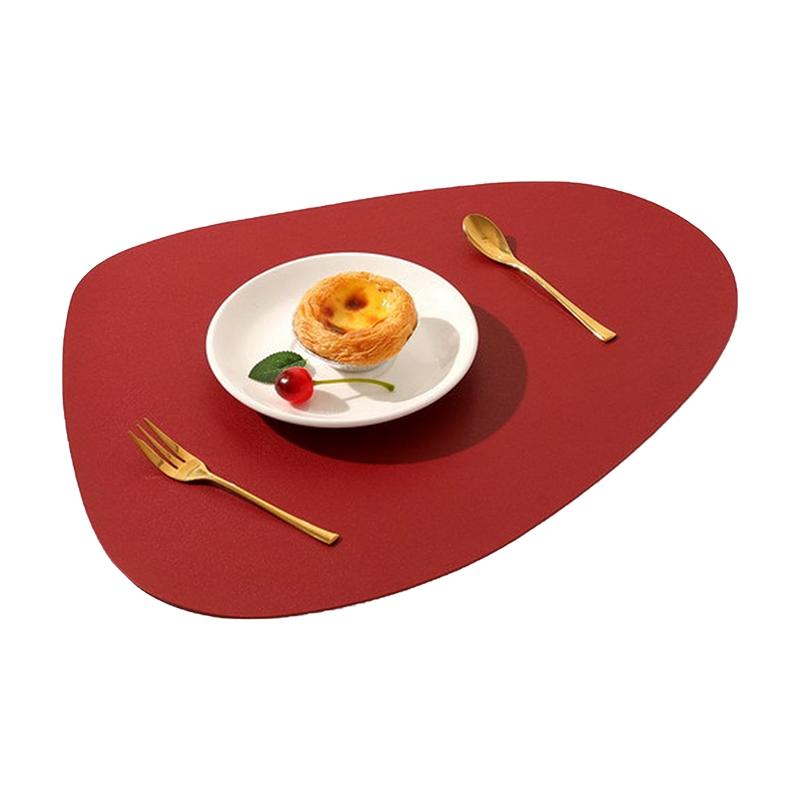 Irregular Shape PU Leather Placemats Set Oil-Proof Waterproof Dual-Sided Place Mats For Kitchen Bistro Tables Bars Coffee Shops