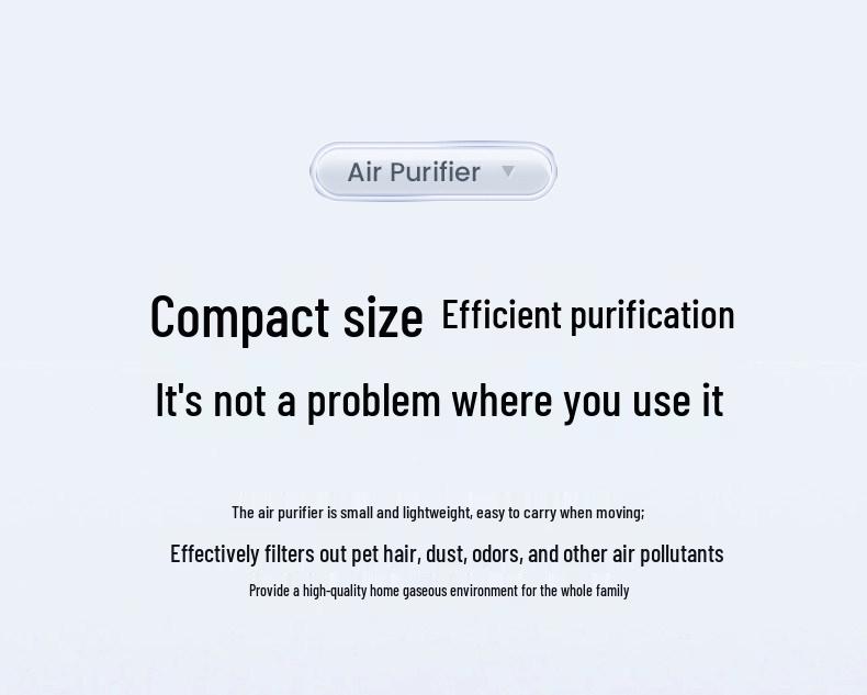 Compact Air Purifier for Home, Office & Pet Areas - Eliminates Smoke, Odors & Formaldehyde