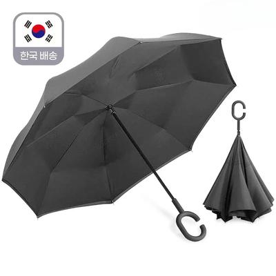 C-type Standing Handle Enlarged Storm Resistant Business Long-handled Umbrella Car Fully Automatic Straight Bar Reverse Umbrella