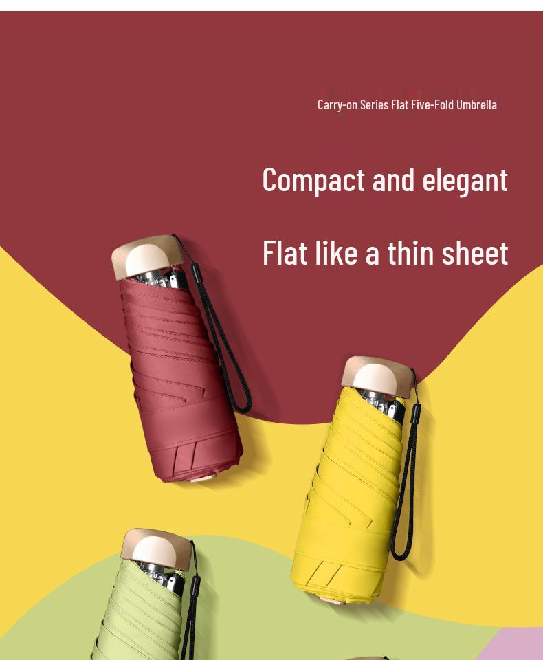 Women's Compact UV-Defender: Portable Mini Umbrella for Sun and Rain