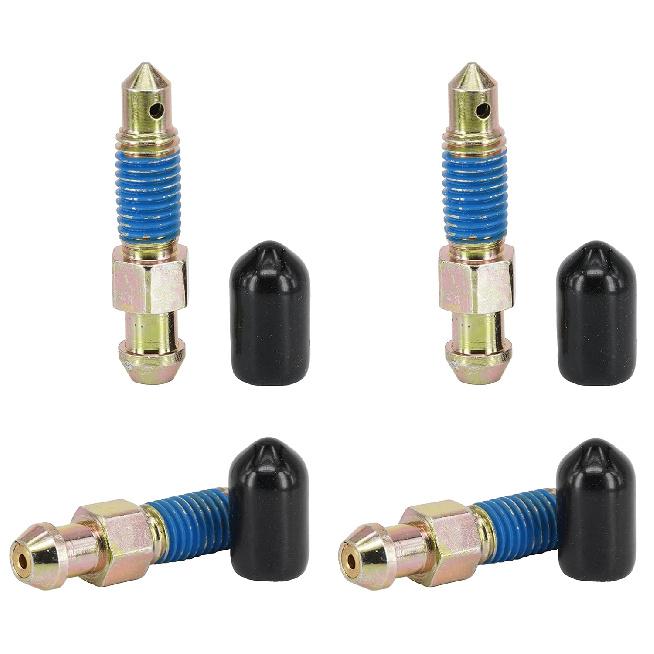 4 PCS Speed Bleeder,Bleeder Valve,Brake Bleeder Screws,Quick Bleeders with Dust Caps M8x1.25-27mm, H9405-4, H9422-4, 105182, 639520