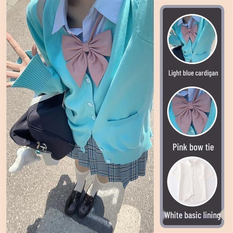 Women's School-Style JK Cardigan: New Design, Loose Fit, Versatile Long-Sleeved Knit Sweater for Students