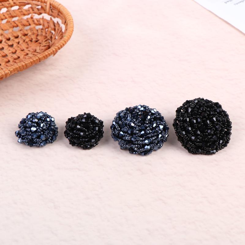 3Pcs 3cm/4.3cm High Quality Fashion Bead Button Pearl Crystal Decoration Buckle Corsage Accessories Apparel Coat Button