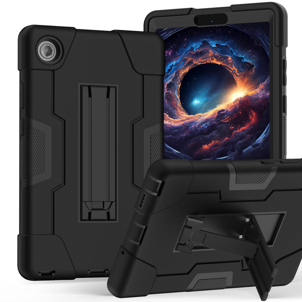 Kickstand Tablet Case For Lenovo Tab One (K9) 2025 8.7inch Model TB305FU PC-Silicone 3-Layers Rugged Heavy Duty Cover Shockproof