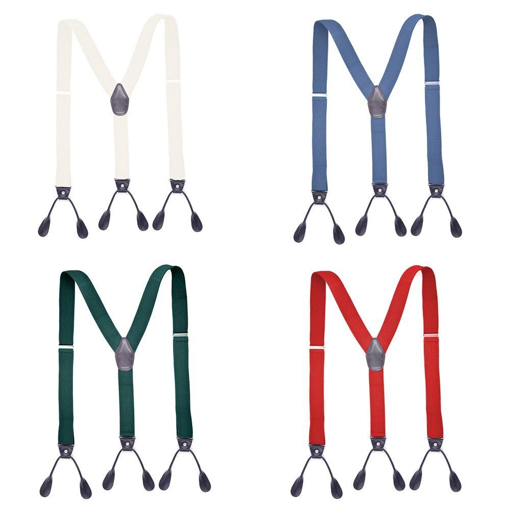 Y Shape Vintage Leather Braces Suspenders Elastic Braces Trouser Straps Belt Adjustable Strap Clip