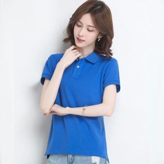 Women's Basic Solid Color Short-sleeved POLO Shirts Summer Knitted Tops Daily Casual Models Can Be Machine Washed and Dry Cleane