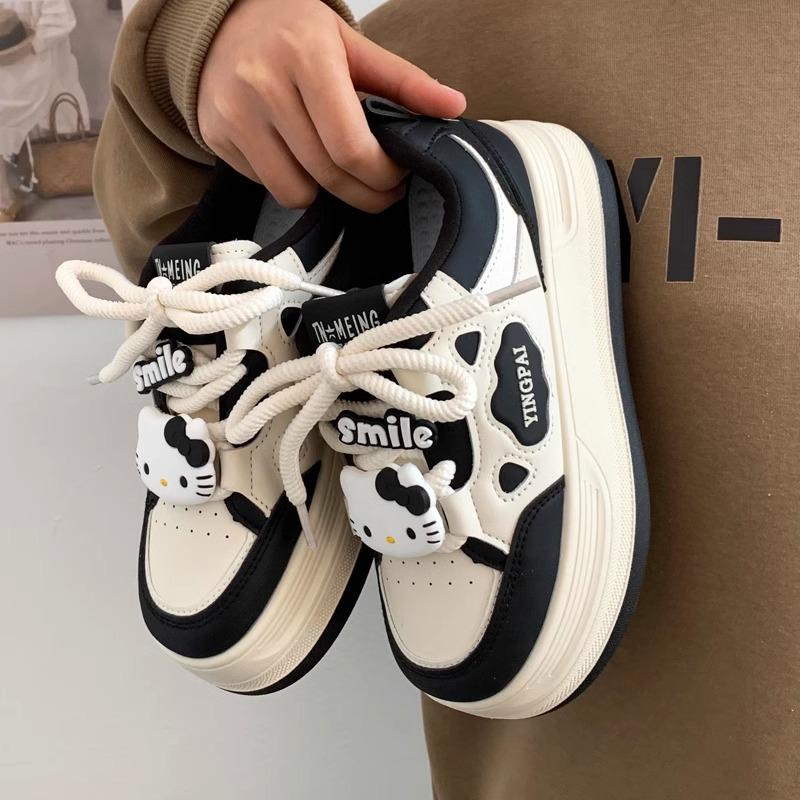 Versatile popular platform shoes children's new spring and autumn high-end little white shoes retro lightweight height-increasing sports shoes