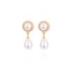 Hepburn-Style Retro French Water Drop Pearl Earrings - Women's Elegant, Luxurious, and Unique Stud Ear Jewelry.