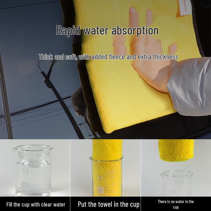 Advanced Thickened Car Wash Towel - Water Absorbent, Lint-Free Glass Cleaning Cloth