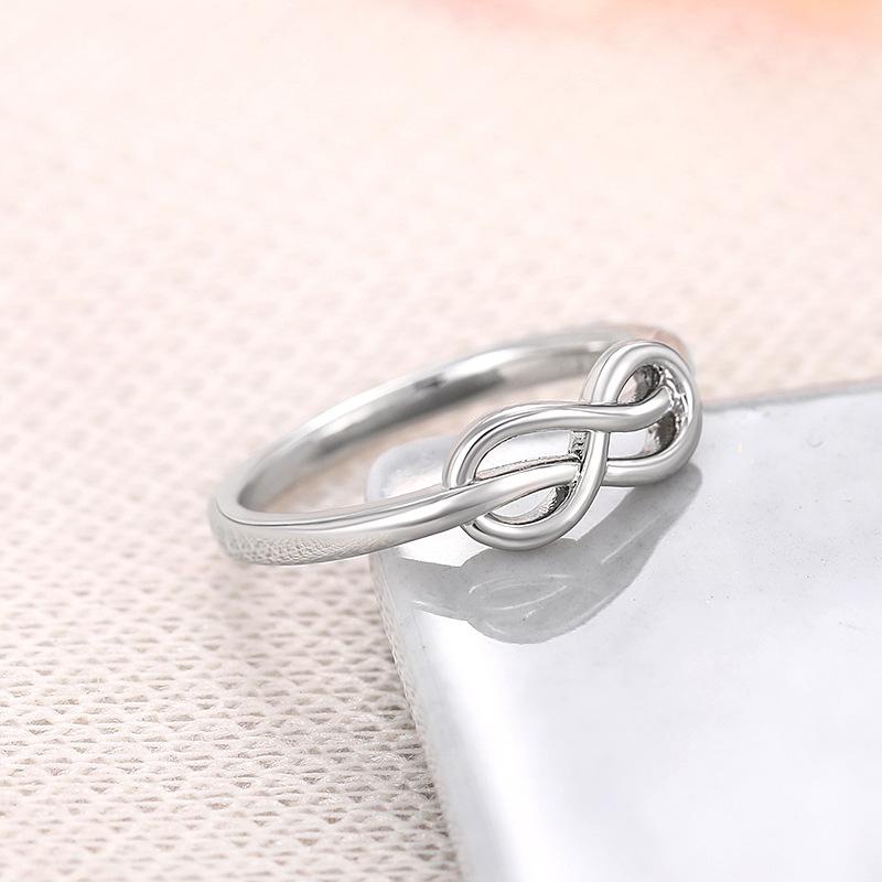 CopperInfinity Figure Eight Shape Finger Rings for Women Wedding Band Accessories Fashion Jewelry Gifts