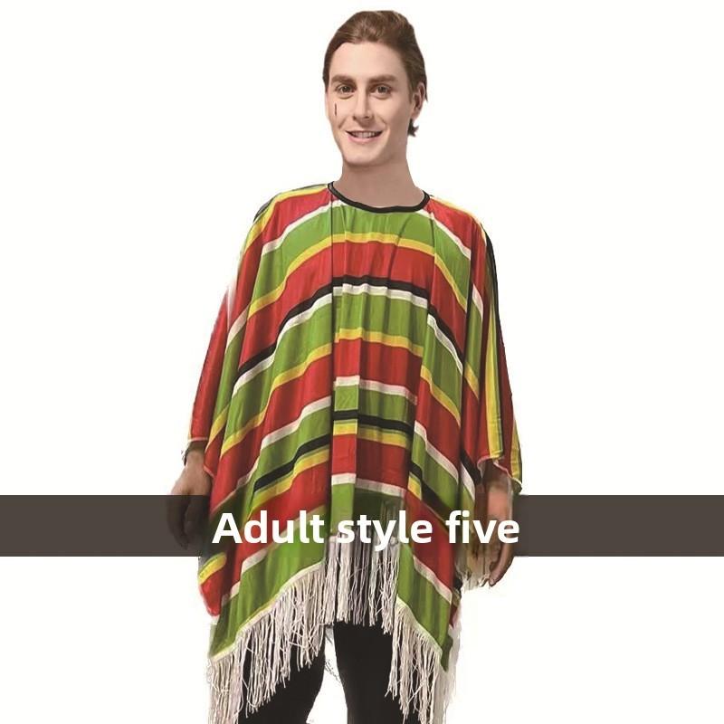 Mexický kostýmní plášť pro dospělé, ručně vyráběný, festivalové jevištní oblečení