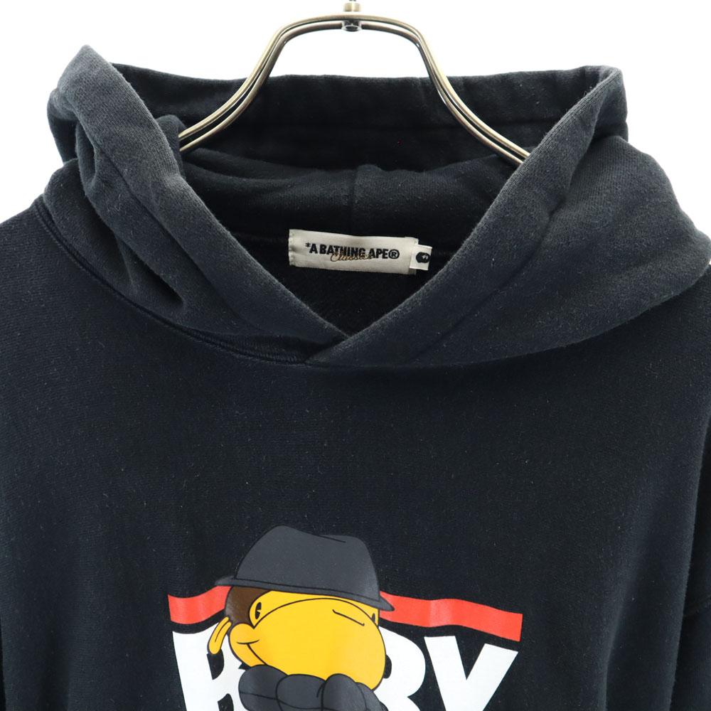 A BATHING APE made in Japan Long sleeve sweat Parker L black Classics Men's Used