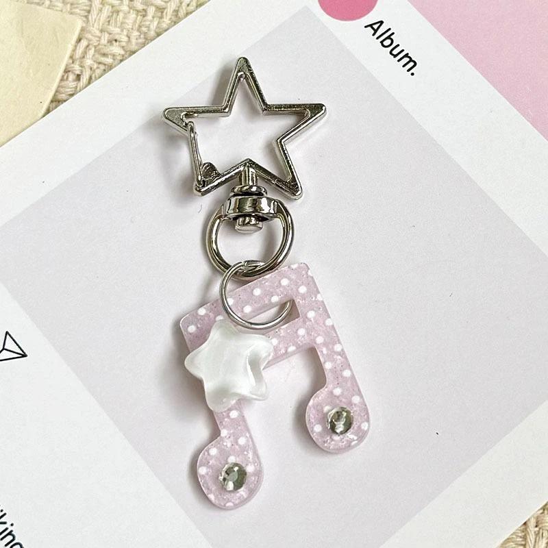 Fashion Cartoon Acrylic Keychain Sweet Musical Note Shaped Keychain DIY Bag Charms Fashion Accessories