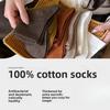 Women's Pure Cotton Thick Mid-calf Socks for Autumn and Winter, Simple Cotton Socks, Warm Long Socks for Winter