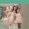 Fashion Leopard Print Student Backpack With Plush Pendant For Teen Girls And Boys