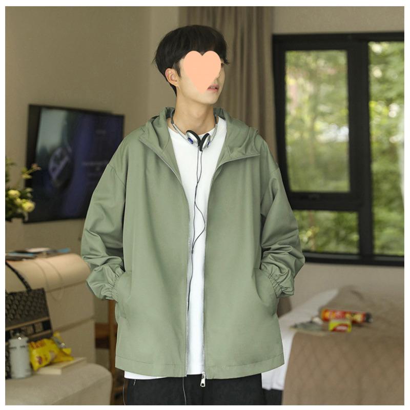 New Hooded Jacket Men's Windproof and Waterproof Jacket Couple Loose Trend Thin Cardigan Jacket