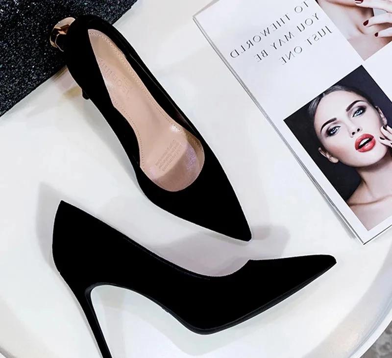 Women Shoes 2025 New Women Pumps Suede High Heels Shoes Fashion Office Shoes Stiletto Party Female Comfort Women Heels