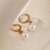 Elegant Temperament Double Round Imitation Pearl Hoop Earrings for Women Thin Circle Huggies Ear Ring Fashion Jewelry 2025 Aros