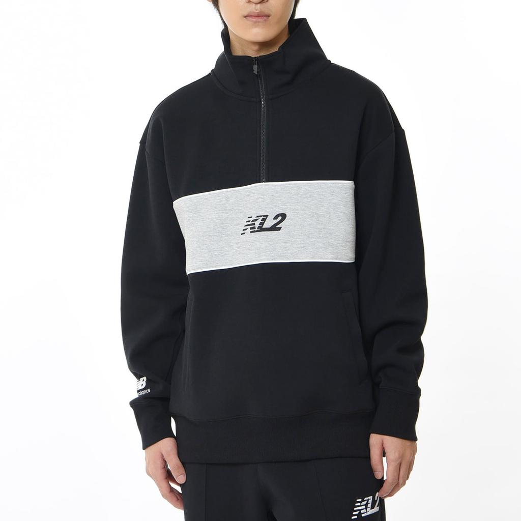 Men's New Balance Sweatshirts Men's Black Stand Collar Moderate Regular