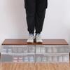 Steel Frame Shoes Sorting Box PVC Folding Shoe Rack Large Capacity Shoe Organier Box