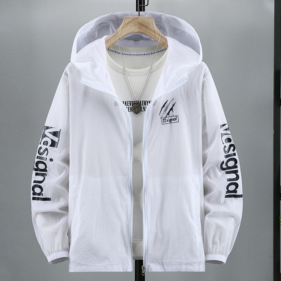 10XL 9XL Duże Rozmiary Kurtki Letnie Męskie Ochrona Przed Słońcem Osłony Przeciw Słońcu Ultralekkie Kurtki z Kapturem Wiatrówki Męskie Duże Rozmiary 8XL Kurtki