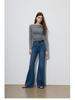 JOCORBEI Supermodel Four-Way Stretch Women's Mid-High Waist Micro Flare Slim Jeans