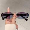 Fashion Leopard Decor Tawny Shades Women Retro Oval Metal Trends Sunglasses Ins Brand Design Ladies Sunglasses for Beach