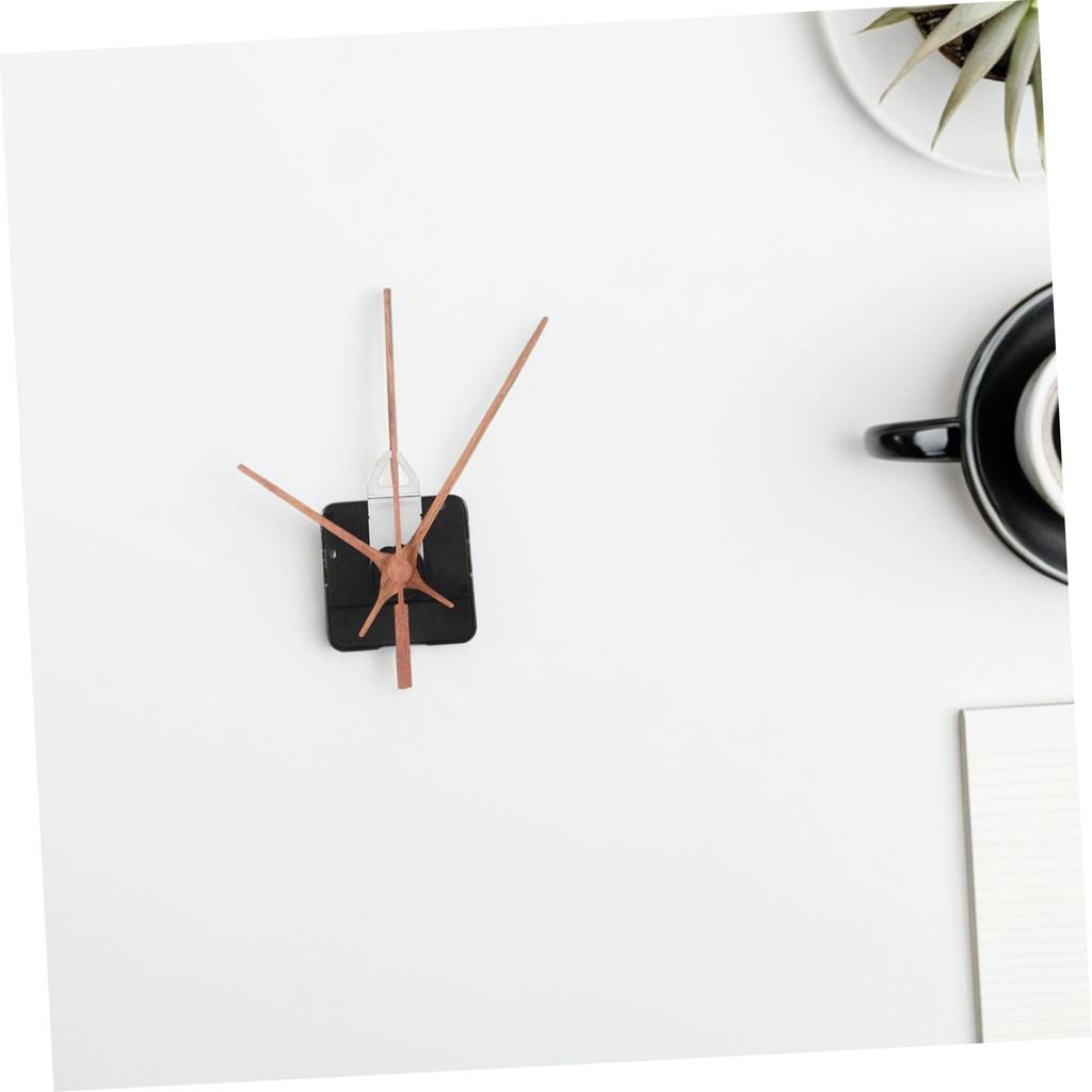 FRCOLOR Wall Clock Movement Kit with Walnut Wood Clock Hands, Long Axis Sweep Silent Function, Elegant Design