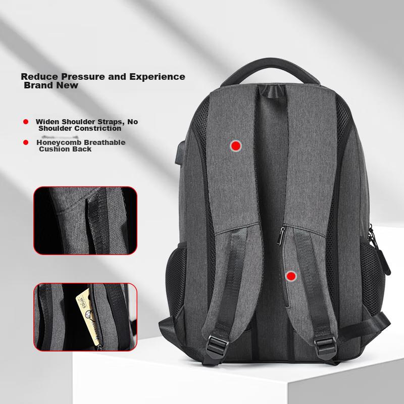 BOSTANTEN Backpack, Trendy Business Travel Bag, Large Capacity 15.6-Inch Laptop Bag, Black